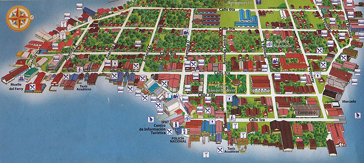 Mapa de Isla Colón Panamá