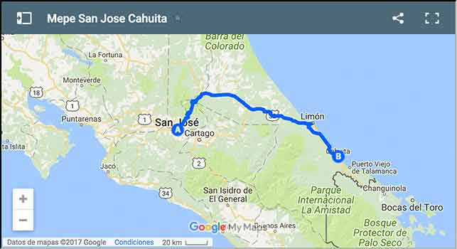 Buses desde San José a Cahuita