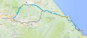 Mapa de carreteras desde San José hasta Cahuita